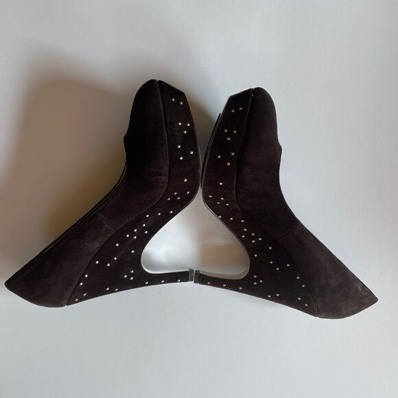 Halston suede platform heels size 7.5 - Picture 5 of 12